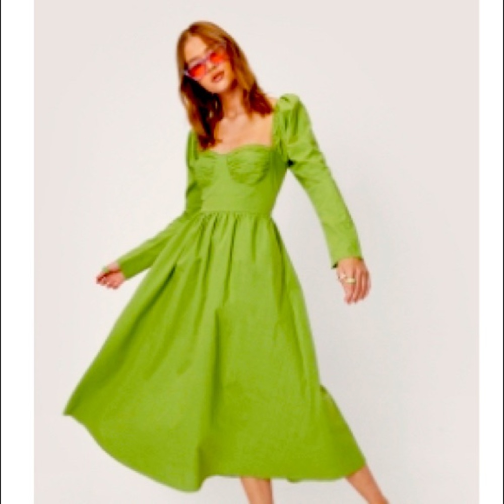 Ruched Bust Tie Back Midi Dress